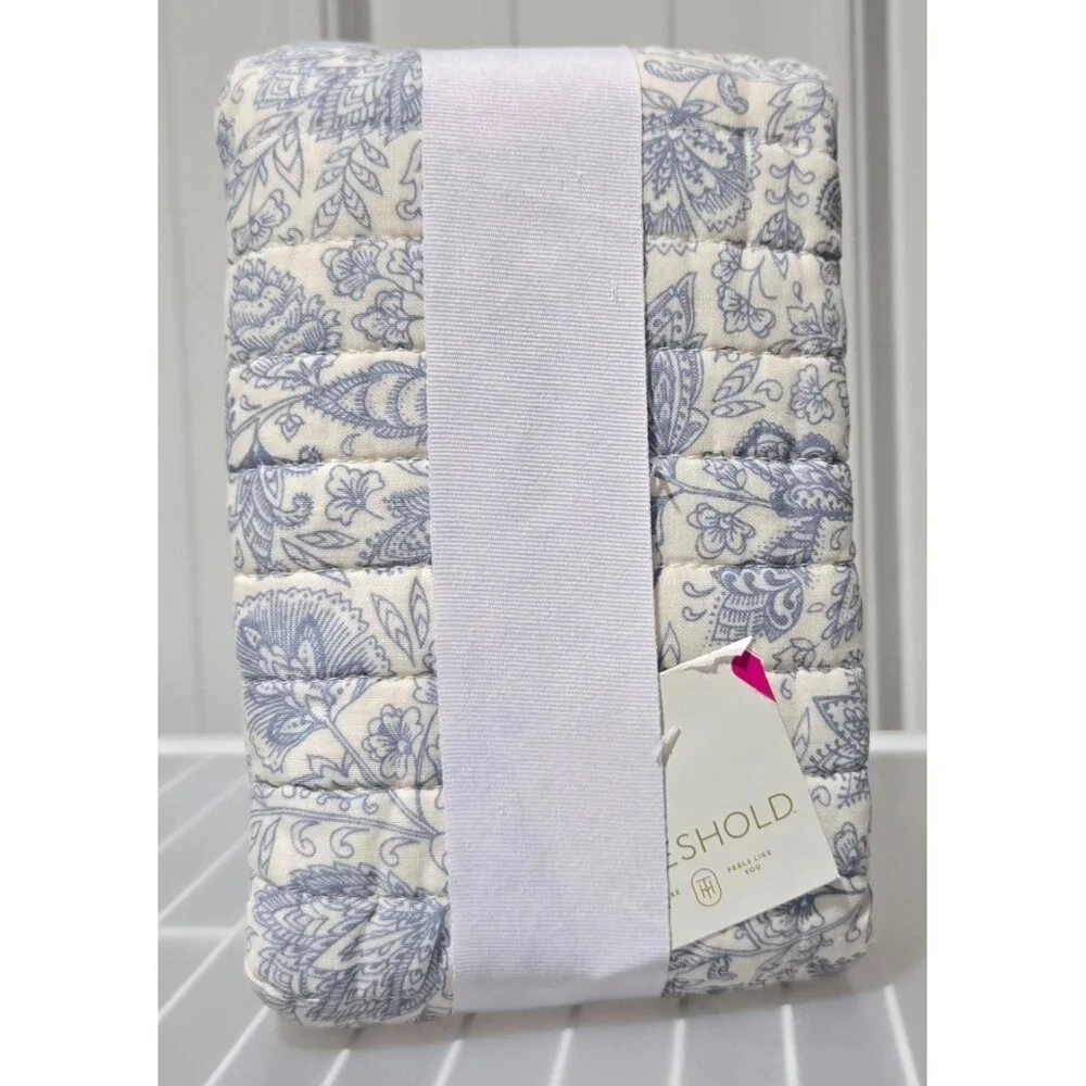 Threshold 100% Cotton Floral Print Voile Tonal Quilted King Pillow Sham 20 x 36